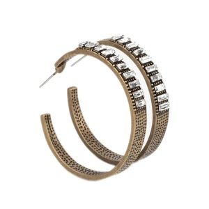 Gold hoops with rhinestones